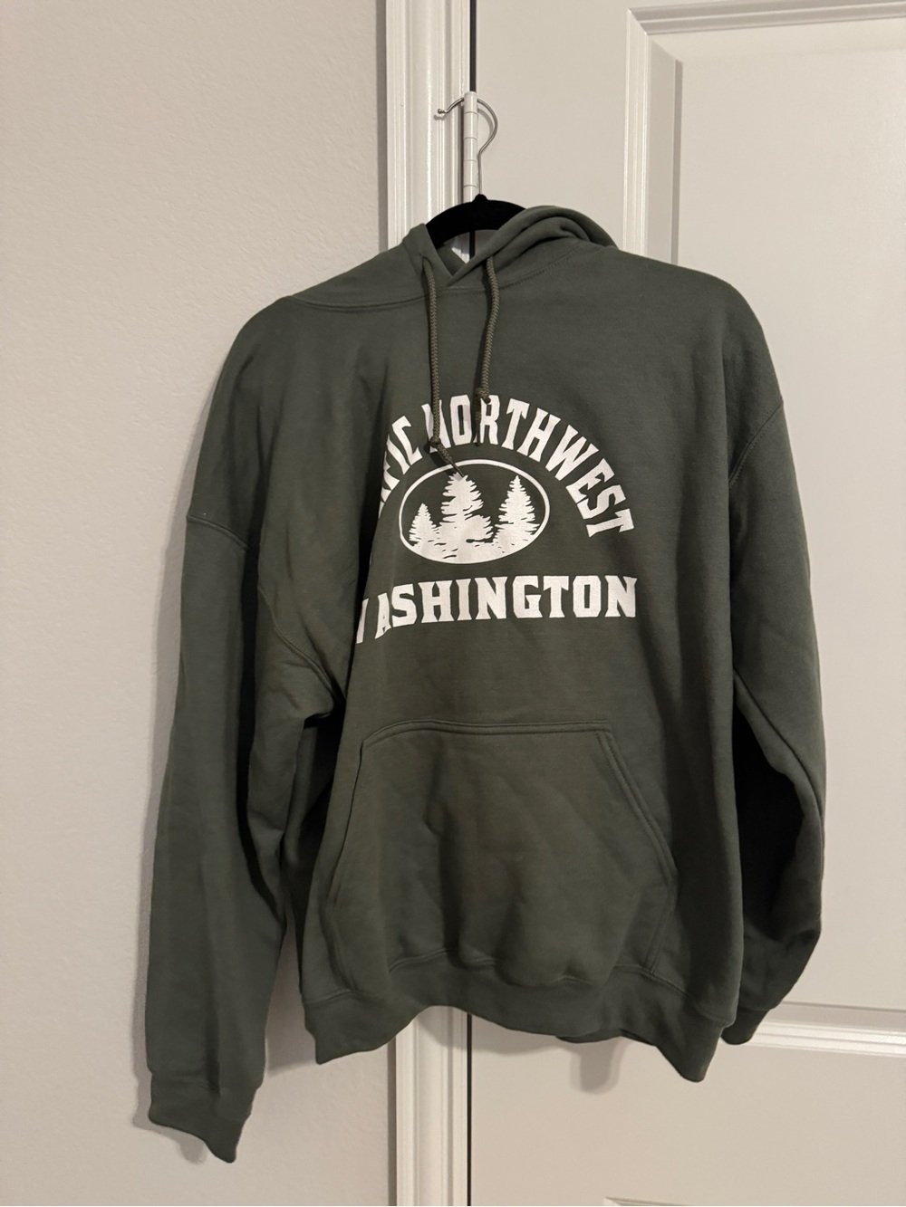 Pacific Northwest Washington Green Graphic Hoodie Gildan Size L